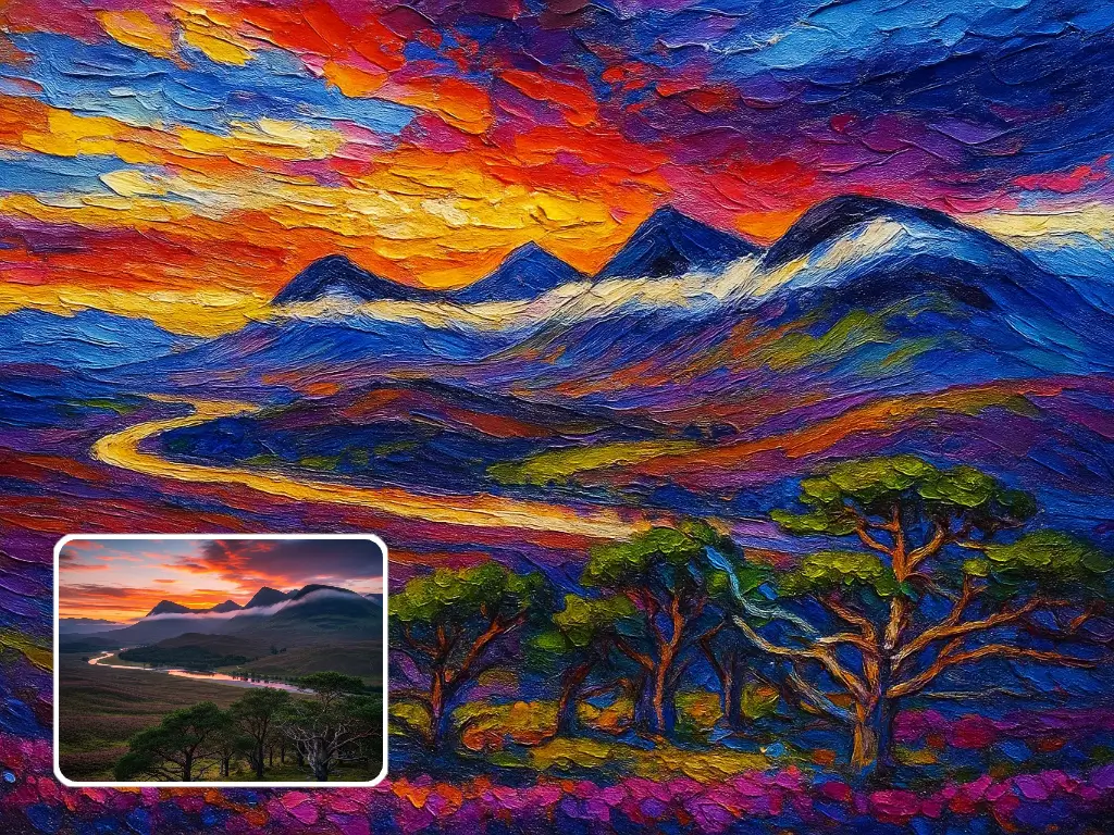 Acrylic painting landscapes
