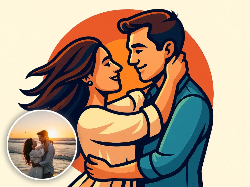 Cartoon portrait postcards