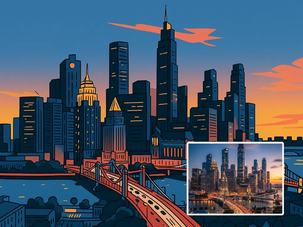 Comic book style and cartoon illustrations