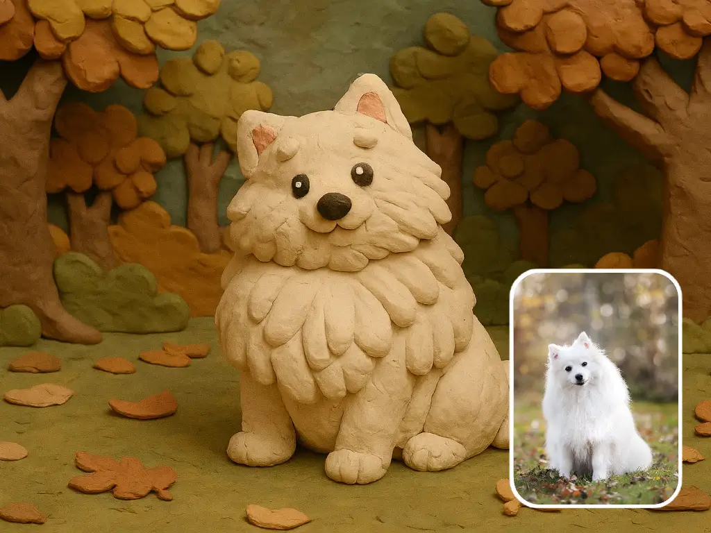Claymation AI pet transformation