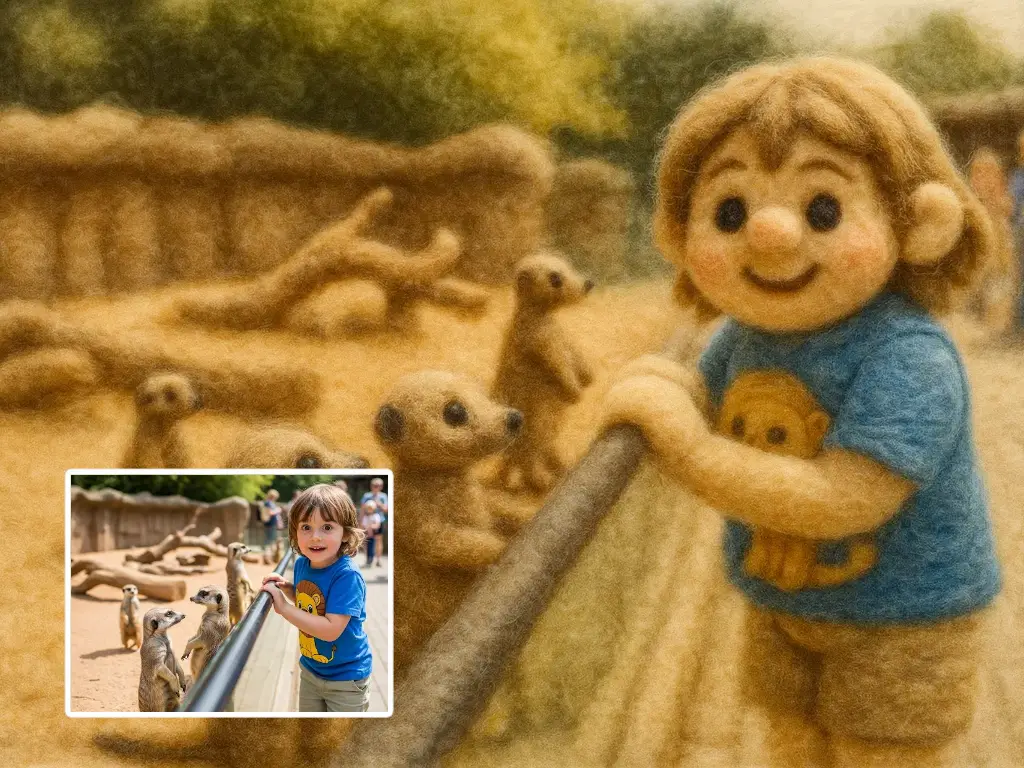 Felted AI nursery scenes