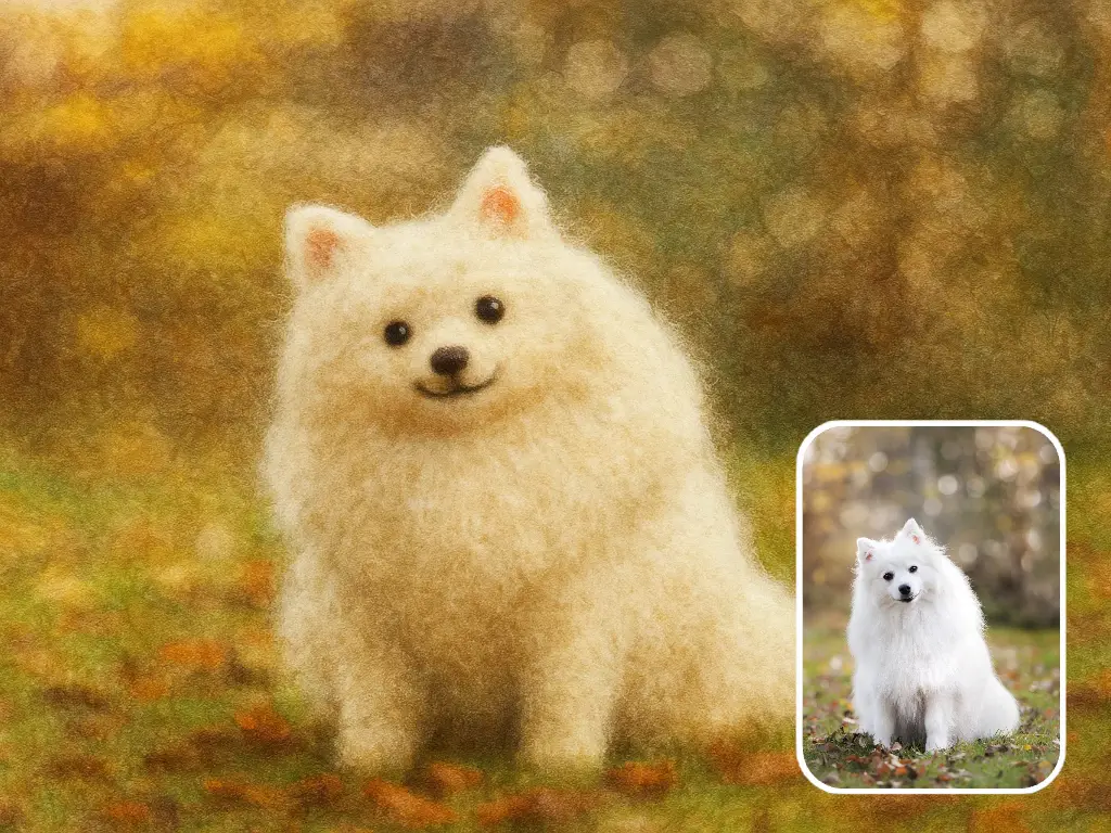 Felted AI pet transformation
