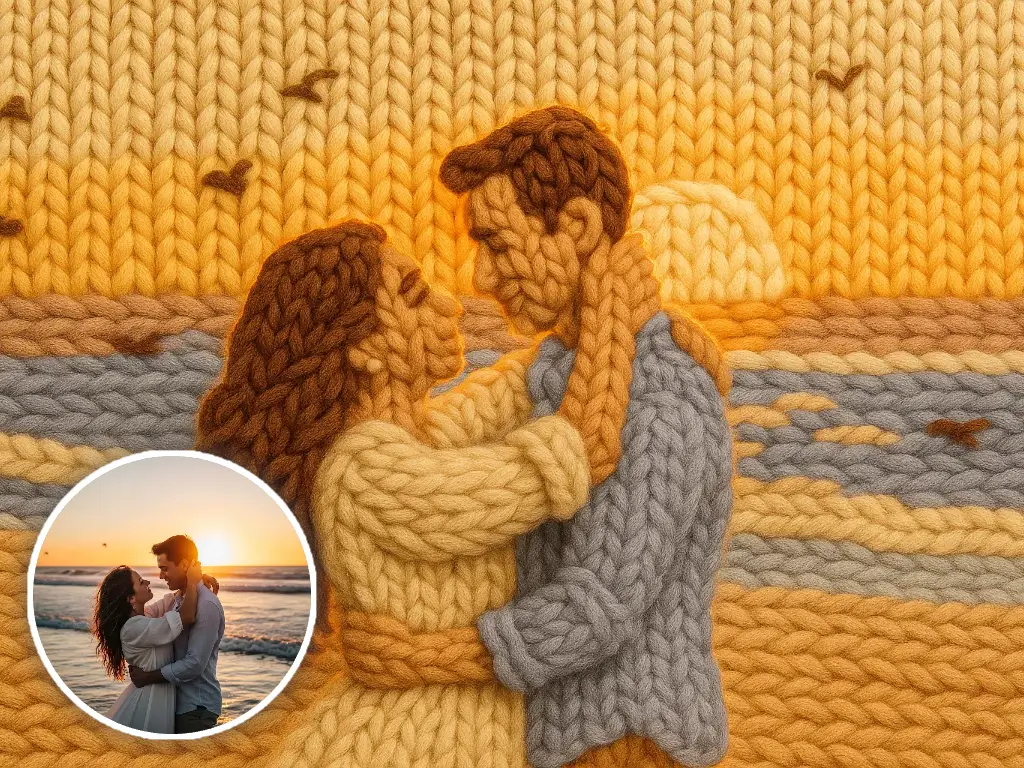 Knitted AI cozy portraits