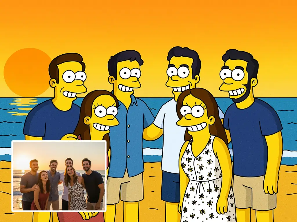 Animated family cartoon scenes