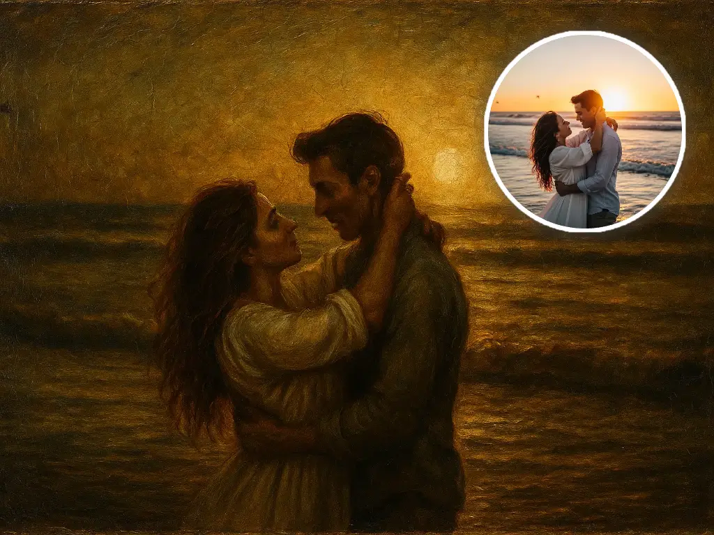 Vintage oil painting anime portraits