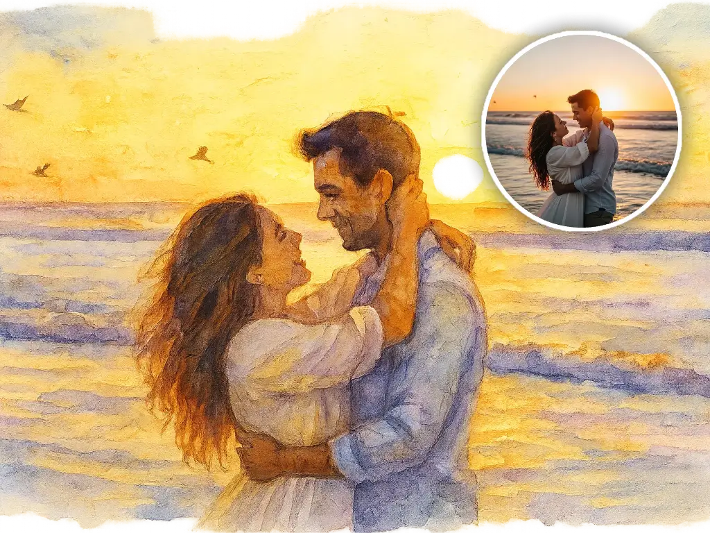 Watercolor painting portraits